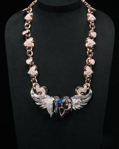 Collar con Colgante de Ala de Corazón, Cadena con Incrustaciones de Moissanita, Chapado en Oro Rosa, Plata de Ley 925, Joyería Hip Hop para Fiesta - Product Image 2
