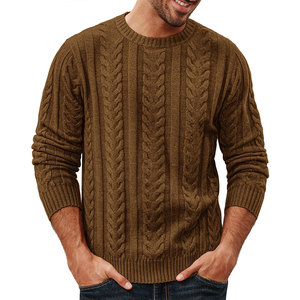 Pull en tricot décontracté pour homme, chaud et respirant, avec logo frontal, texture lisse, confortable à porter - Product Image 1