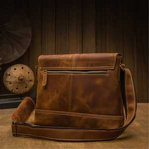 Sac à ordinateur portable de bureau vintage en cuir véritable 100% durable, imperméable, tendance, décontracté, sac fourre-tout, mallette pour hommes LLB-0335 - Product Image 3