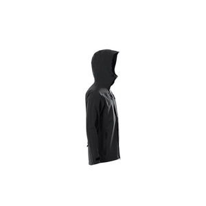 New Solid Black Hard Shell Technical Jacket Long Hooded <b>Waterproof</b> Outerwear <b>for</b> All Seasons - Product Image 1