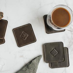 Luxury Leather Coasters Set Premium Durable Drink Coaster Heat Resistant Table Protection Dining Room GLC-0059 - Product Image 1