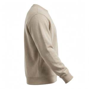 Sweat-shirt unisexe personnalisé en molleton épais, style streetwear, imprimé graphique graffiti visage souriant, coupe oversize, col rond, beige - Product Image 4