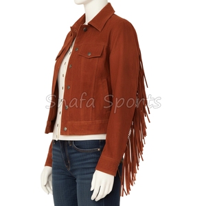 Women's 100% High Quality Cowgirl Leather Jacket New Stylish Quick Dry Winter Season Fabric Women Leather Jackets - Product Image 3