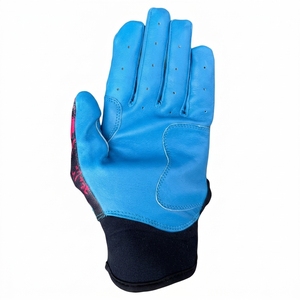 Tropical Print Full Finger Baseball Batting Gloves Non-Slip Leather Palm Protection for Pitcher Right-Handed <b>Hook</b> Loop Closure - Product Image 3