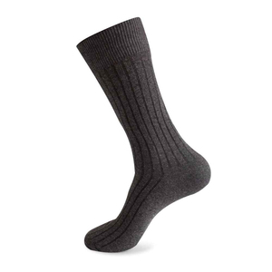 Logo Print Knitted Wholesale Large Size Men <b>Socks</b> Ribbed Combed Cotton Anti-Bacterial Thick Comfortable <b>Black</b> Beige Crew <b>Socks</b> - Product Image 3