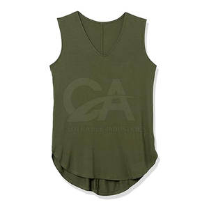 Camiseta sin mangas acanalada para mujer al por mayor, top cómodo para uso diario, chaleco de verano para mujer - Product Image 5