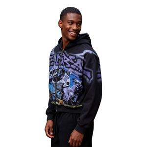 Custom Vintage Washed Distressed <b>Zip</b> <b>Up</b> <b>Hoodie</b> for Men 100% Cotton Breathable Autumn <b>Graphic</b> Hooded Sweatshirt - Product Image 6
