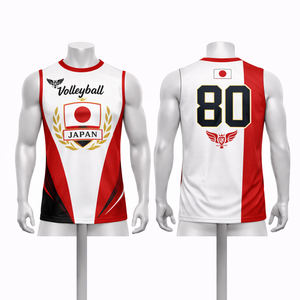 เสื้อวอลเลย์บอลฝรั่งเศสแบบกำหนดเองปี 2026 สำหรับผู้ชาย แขนกุด พิมพ์ลายแบบ Sublimation ชุดทีม ระบายอากาศได้ดี แห้งเร็ว เสื้อกีฬา - Product Image 4