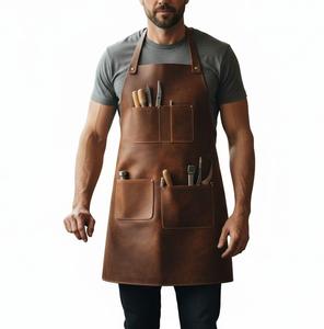 Premium Heavy Duty <b>Leather</b> Tool <b>Apron</b> with Multiple Pockets for Workshop Carpentry Woodworking Kitchen & Industrial Use OEM ODM - Product Image 2
