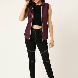 Sudaderas Cortas Deportivas para Mujer, Ropa Personalizada de Verano, Sudadera sin Mangas con Cordón Ajustable, Top Corto Personalizado OEM - Product Image 4