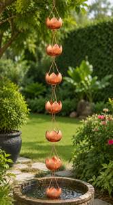 Chaîne de pluie décorative en cuivre pour gouttières, décoration extérieure de jardin, descente de pluie, chaîne de pluie en aluminium, vente en gros - Product Image 2