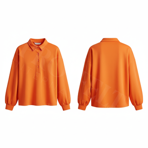 Camisas Polo Personalizadas a la Moda, de Manga Larga, Casuales, Cómodas, con Cuello de Botones, Tela Suave, Estilo Holgado - Product Image 3