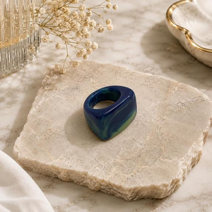 แหวนเรซิ่นขัดเงาแบบวงกว้าง รุ่น Irregular Geometric Statement เครื่องประดับแฟชั่นสำหรับทุกเพศ FAIZA CRAFT งานฝีมือธีมนางฟ้า - Product Image 3