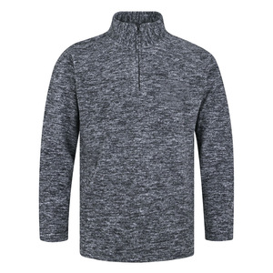 Sudadera de punto con cremallera de un cuarto para hombre, color liso, cuello alto, corte regular, transpirable, ropa casual de otoño - Product Image 4