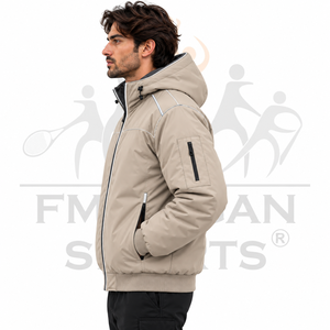 Chaqueta Bomber de Invierno Personalizada para Hombre, Acolchada, con Capucha, Aislante, con Ribete Reflectante, Resistente al Viento, con Cierre, OEM ODM - Product Image 3