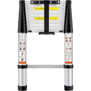 Scala Telescopica in Alluminio da 3,2 m con Retrazione a un Pulsante, Capacità 170 kg, Estensione da 1,8 m a 8,5 m, Piedini Antiscivolo, Design Monopezzo - Product Image 2