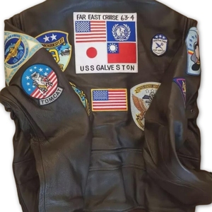 Texas Dallas Patch <b>Leather</b> <b>Jacket</b> <b>Men</b> Moto Biker Style Embroidered Design Genuine Fur Lining Zipper Closure Winter Wear - Product Image 1