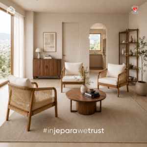 Elegant Wooden Outdoor Armchair Rope Woven Accent Chair for Living Room Hotel - Tansul - Product Image 4