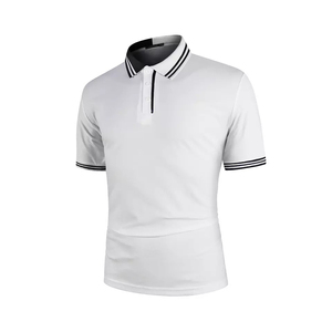 T-shirt gris court pour homme en maille tricotée de haute qualité, anti-plis, avec logo personnalisé imprimé sur toute la surface, col rond, performance. - Product Image 3