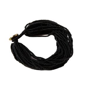 Bracelet multi-couches pour femme, fait main, avec fermoir à bouton classique, perles de verre noires tissées, motif de boule de graines Miyuki - Product Image 1