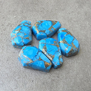 Turquesa Azul Natural en Forma de Ataúd, Cabujón con Reverso Plano, Calibrado, Grado AAA, Certificado por Terceros, Todos los Tamaños - Product Image 5