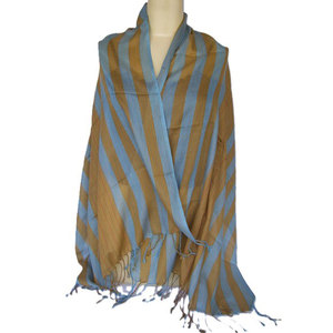 Handloom Vertical Stripe Scarf Soft Woven Cotton Lightweight Fashion Neck <b>Wrap</b> Traditional Artisan Made Stylish Unisex <b>Shawl</b> - Product Image 1