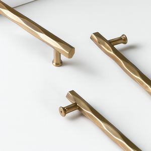 Heavy Duty Zinc Alloy Cabinet <b>Pulls</b> Geometric Faceted <b>Drawer</b> Handles for Kitchen Bathroom Bedroom Furniture Champagne <b>Gold</b> - Product Image 4