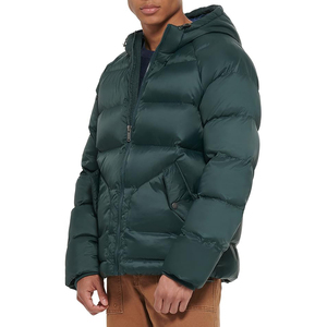 Chaqueta Acolchada con Capucha Verde Oscuro, Cierre de Cremallera, Resistente al Viento, de Poliéster, Estilo Casual, Corte Regular - Product Image 2