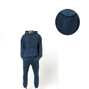 Conjunto Deportivo para Hombre, Color Sólido, con Capucha, Manga Larga, Corte Holgado, Sudadera y Pantalones de Algodón, para Otoño - Product Image 4