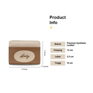 กระเป๋าใส่บัตร Hody Slim หนัง PU แบบมินิมอล พับได้ ปิดด้วยแม่เหล็ก คุณภาพสูง สีเบจ น้ำตาล โลโก้ตัวอักษร ใช้ได้ทั้งชายและหญิง - Product Image 2