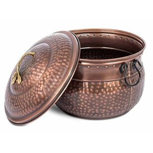 Pots à fleurs martelés en laiton plaqué or, design artisanal indien, pour la décoration de la maison et du salon - Product Image 2