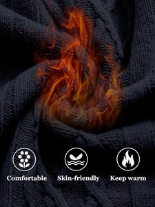 Men's Navy Blue <b>Cable</b> <b>Knit</b> Quarter Zip <b>Sweater</b> Regular Fit Wool Solid Color Casual Winter Pullover Stand Collar Anti-Pilling - Product Image 2