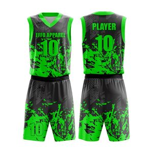 Maillots de basket-ball réversibles grande taille en gros, respirants, sublimés, uniformes de sport - Product Image 1