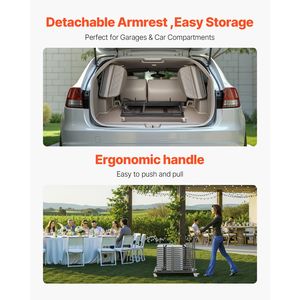 Carrello Porta Sedie Pieghevole in Metallo Resistente, Capacità 300 LBS, Forma a L, Posizionamento Orizzontale, per 25 Sedie, Ideale per Conferenze - Product Image 3