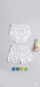 Tiny <b>Toes</b> Pure Cotton Baby Boy Summer Set Mustard Yellow Cute Bear Graphic Tee & Printed Shorts - Product Image 3