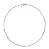 Collier Chaîne Tennis en Diamants de Laboratoire Taille Mixte Premium, Or 9KT 10KT 14KT 18KT, Argent Sterling, Bijoux de Mariage de Luxe pour Femme, Cadeau