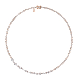 Premium Mix Cut Lab Grown Diamond <b>Tennis</b> Chain <b>Necklace</b> 9KT 10KT 14KT 18KT <b>Sterling</b> <b>Silver</b> Luxury Wedding Jewelry for Women Gift - Product Image 3