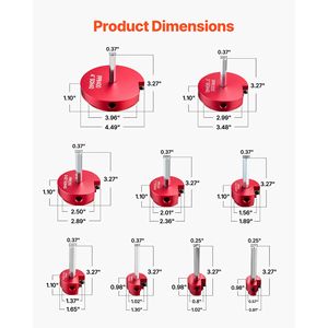 9-Piece PVC Pipe <b>Reamer</b> Kit with Carbide Includes 1/2" 3/4" 1" 1 1/4" 1 1/2" 2" 2 1/2" 3" 4" Fitting Sockets Stand-Friendly - Product Image 3