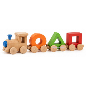 Juguete de madera con forma de tren y bloques de colores para el aprendizaje temprano de niños pequeños - Product Image 5