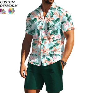 Casual Summer Breathable Single-Breasted 100% <b>Polyester</b> <b>Shirts</b> for Men - Product Image 3