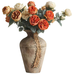 Vase en bois naturel 100% léger, artisanal et classique, designs personnalisés, marque Multi Craft, arrangement floral, salon - Product Image 1