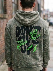 Custom Acid Wash Zip Up Hoodie Mens Oversized <b>Vintage</b> Hooded <b>Sweatshirt</b> Heavyweight Cotton Fleece Full Zip Casual Streetwear - Product Image 5