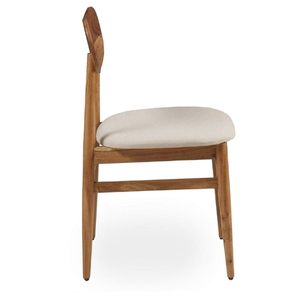 Chaise de salle à manger en bois avec siège rembourré en tissu et pieds en bois massif pour la maison, chaise de salle à manger confortable - Product Image 3