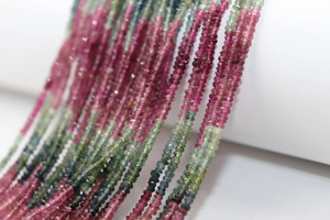 Rondelle à facettes de tourmaline de pastèque naturelle 3mm multi-tourmaline fabrication de bijoux gemmes - Product Image 4