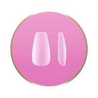 HNT04 Código de barras 800307850915, Puntas de uñas de ataúd de media cubierta medianas, Diseño de gel suave, Patrón cuadrado para pegar en los dedos