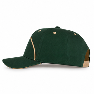 Gorra de Béisbol Verde de 6 Paneles con Costuras en Contraste, Cierre Trasero Ajustable, Gorra Casual Unisex para Adultos, Tela Twill - Product Image 2