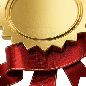 Premium Winner Medal <b>Red</b> <b>Ribbon</b> Design Engraving Ready Customizable High Quality Steel Construction for Competitions School - Product Image 5