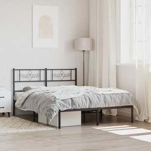 Base de Cama Rectangular de Metal con Cabecera, Muebles para el Hogar Duraderos y Elegantes - Product Image 1