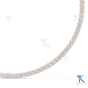 สร้อยคอเทนนิสคลาสสิก 0.30 กะรัต เพชรเลี้ยงในห้องปฏิบัติการ ประดับทอง 14K 18K ทรงบริลเลียนท์ ลายดอกไม้ เครื่องประดับสำหรับผู้หญิง ของขวัญสำหรับงานปาร์ตี้ - Product Image 3