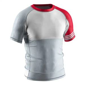 2026 Rashguard MMA et BJJ personnalisé avec logo, sublimé, en élasthanne, à manches courtes, pour enfants et hommes - Product Image 1